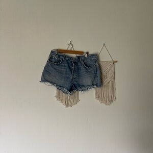 Agolde Parker 100% Organic Cotton Distressed Denim Shorts